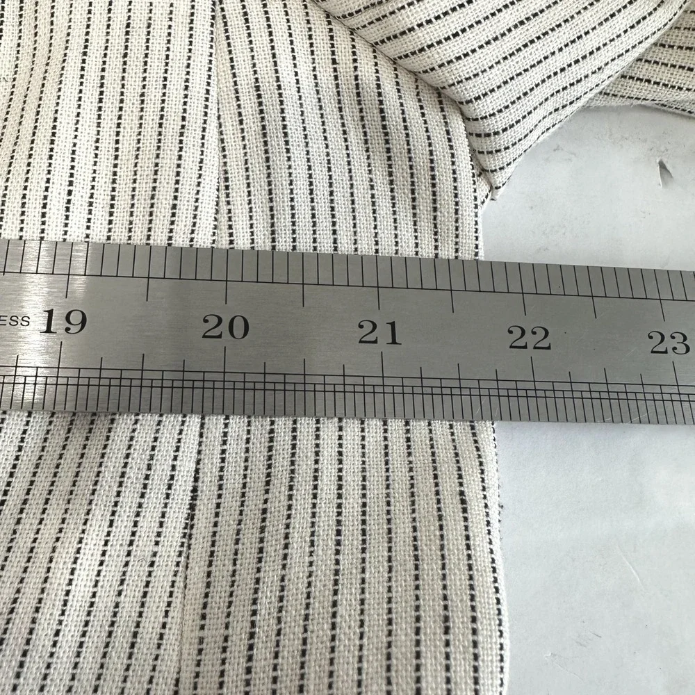 Calvin Klein Minimalist Clean Girl Pinstripe Linen Blend Blazer Cream Womens 16